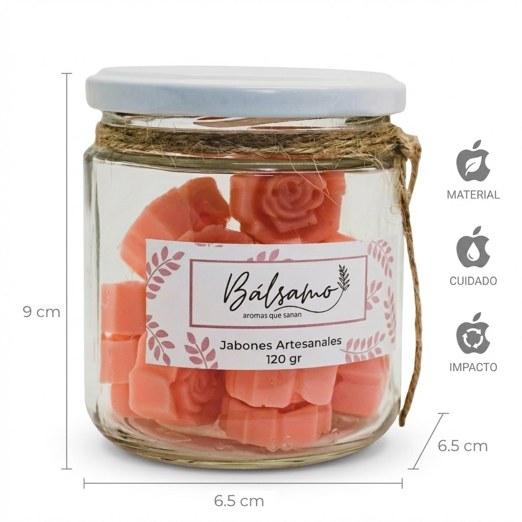 Mini Jabones en Frasco de Vidrio (15 mini jabones) by Bálsamo