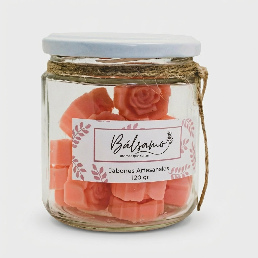 Mini Jabones en Frasco de Vidrio (15 mini jabones) by Bálsamo