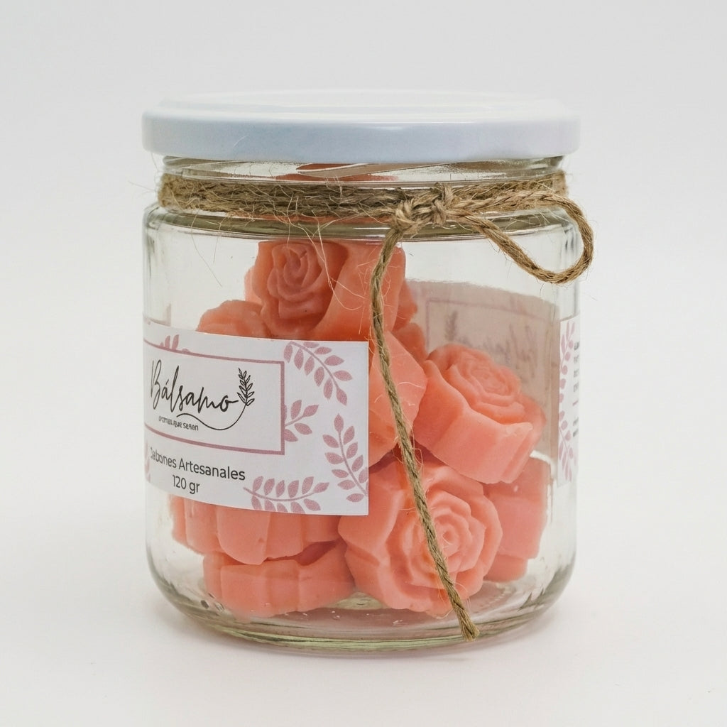 Mini Jabones en Frasco de Vidrio (15 mini jabones) by Bálsamo