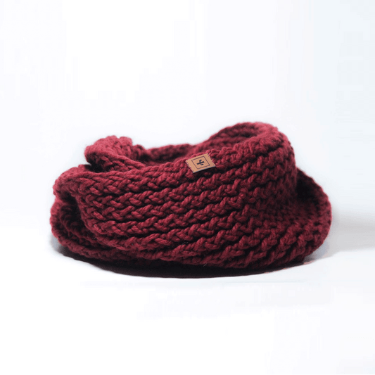 BUFANDA TEJIDA DOBLE VUELTA (GUINDA) by Kactus - HAF Perú