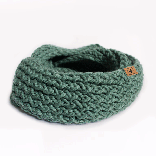 BUFANDA TEJIDA DOBLE VUELTA (VERDE JADE) by Kactus - HAF Perú