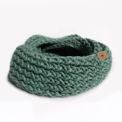 BUFANDA TEJIDA DOBLE VUELTA (VERDE JADE) by Kactus - HAF Perú