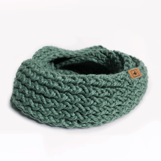 BUFANDA TEJIDA DOBLE VUELTA (VERDE JADE) by Kactus - HAF Perú