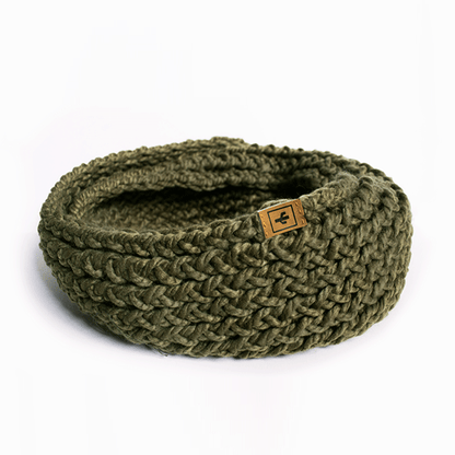 BUFANDA TEJIDA DOBLE VUELTA (VERDE MILITAR) by Kactus - HAF Perú