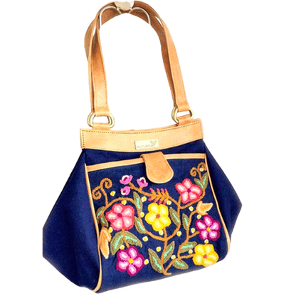 CARTERA JEAN BORDADO A MANO, DE CUERO by Runakay - HAF Perú