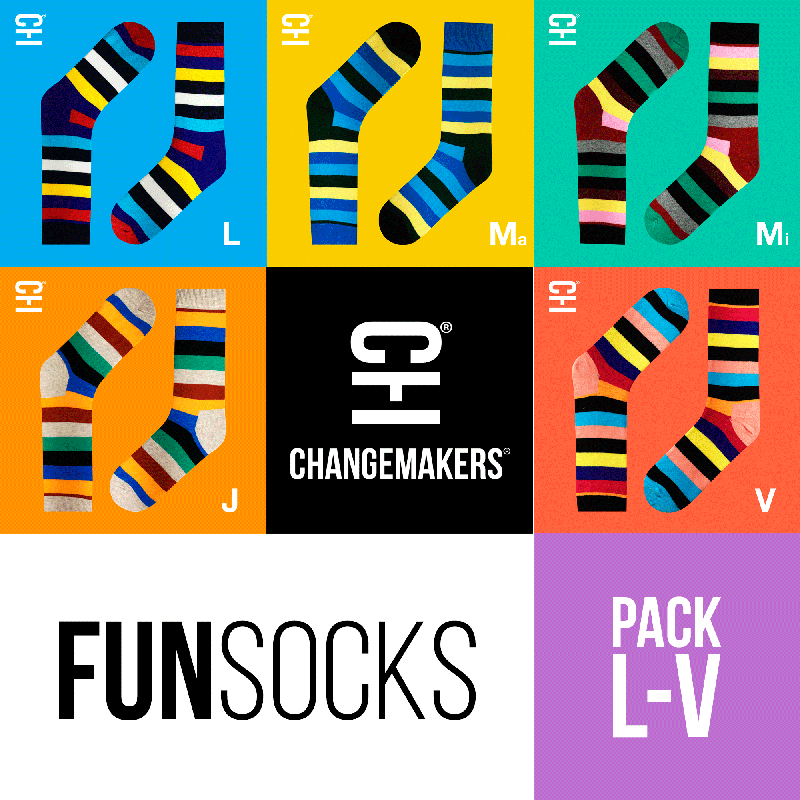 (PACK x 5) MEDIAS DIVERTIDAS PARA HOMBRES Y MUJERES FUNsocks by ChangeMarkers - HAF Perú