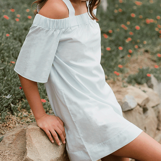 VESTIDO LAZO RAYAS CELESTES by Zunica - HAF Perú