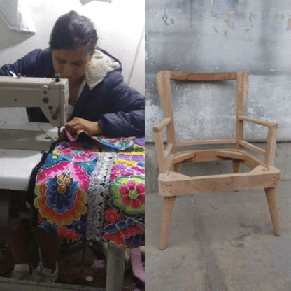 MUEBLE TERCIOPELADO ESPAÑOL CON BORDADO by Las Polleras de Agus - HAF Perú