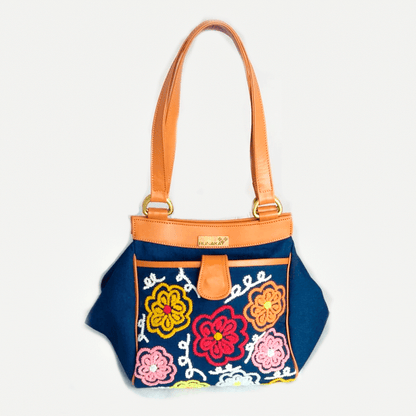 CARTERA JEAN BORDADO A MANO, DE CUERO by Runakay - HAF Perú